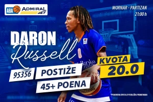Može li Rasel da napuni koš Partizana? AdmiralBet nudi kvotu 20!